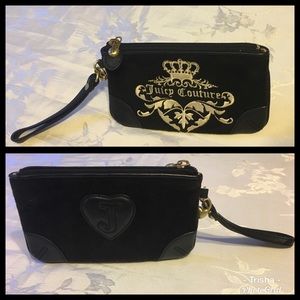 Juicy Couture, plush velour & leather wristlet